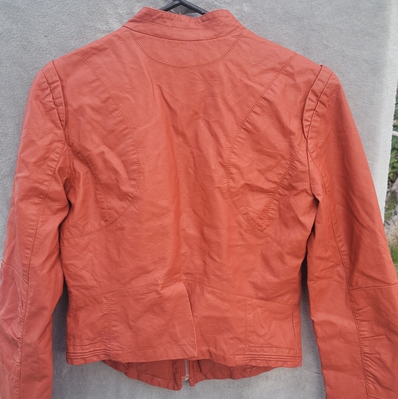 Bernard orange leather jacket size M - Picture 2 of 4